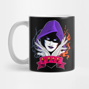 Fire and Lightning Mage - Retro Colorful Fantasy Magic Mug